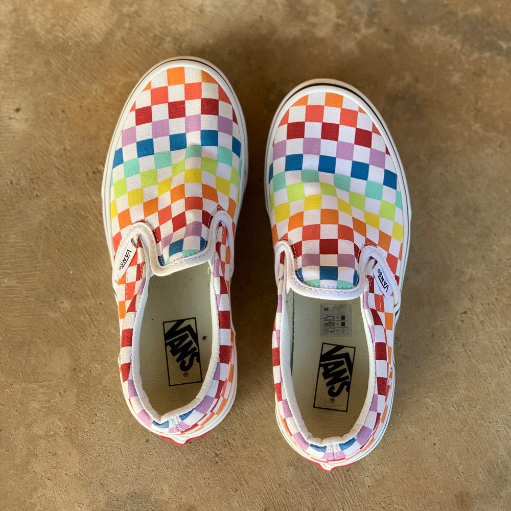 Like New Rainbow Checker Vans